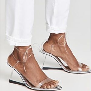 Good American Ankle Strap Wedge Sandal Size 7.5 New in Box